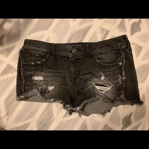 Black denim Express shorts